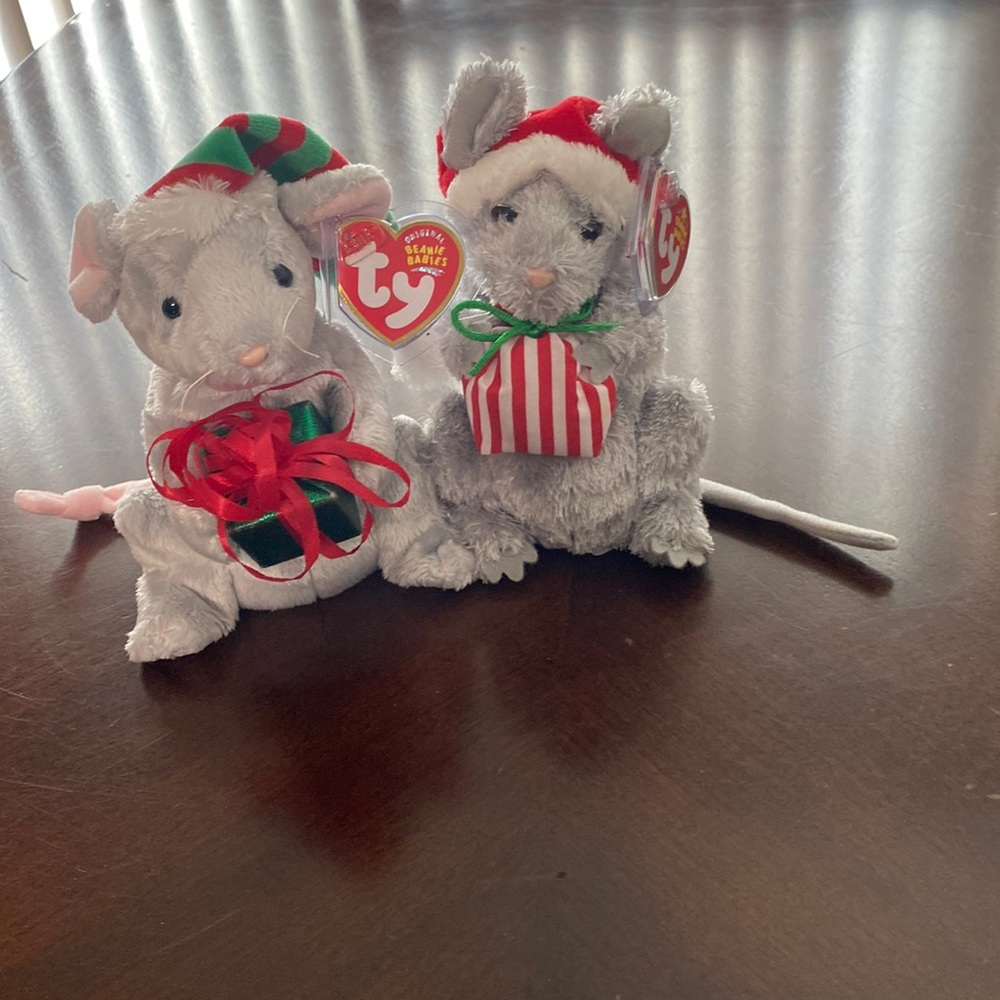 Ty Beanie Babies Baby Christmas Holiday Mice Rare Vintage Collectible Plush Set